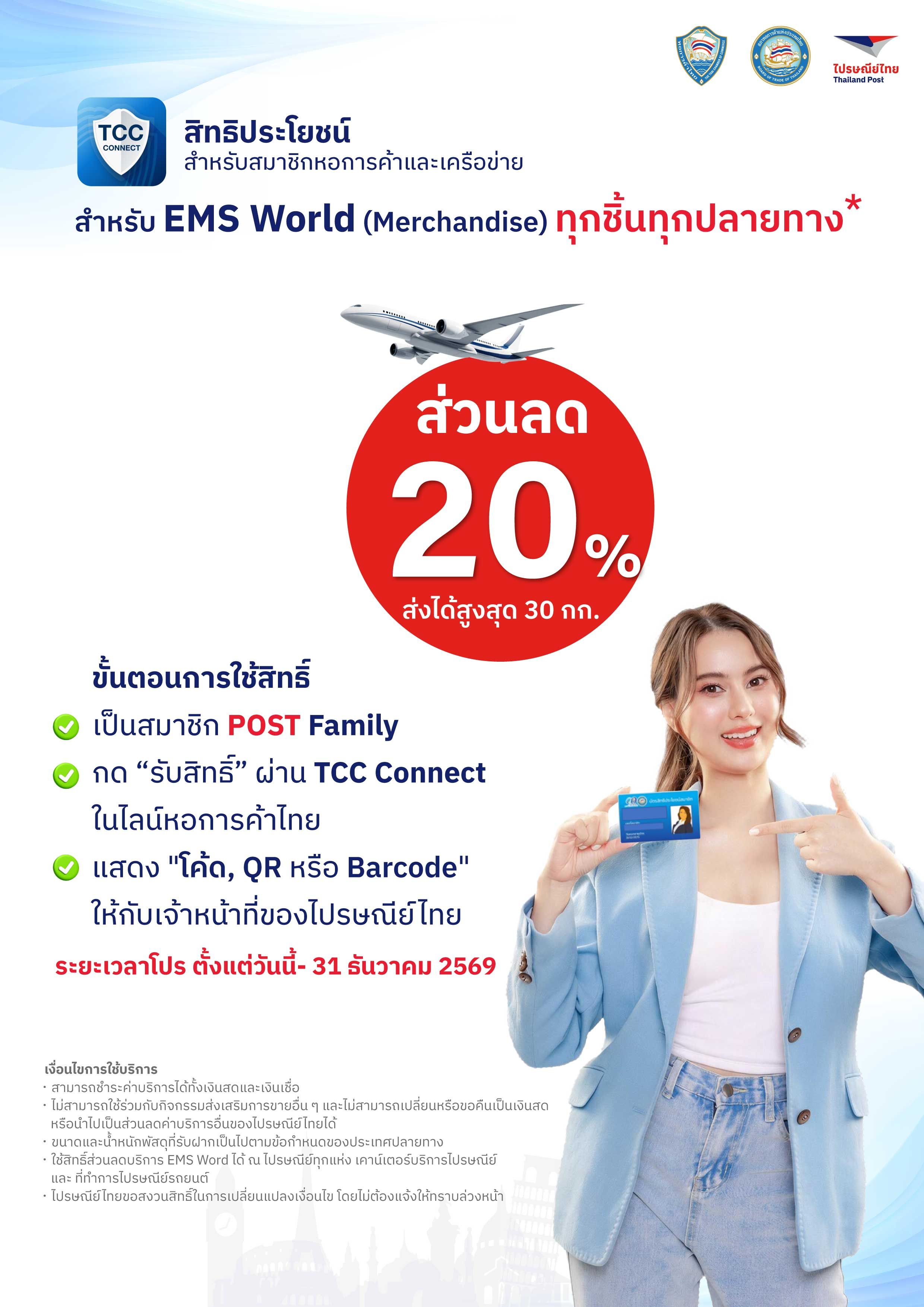 ไปรษณีย์ไทย บริการ EMS World